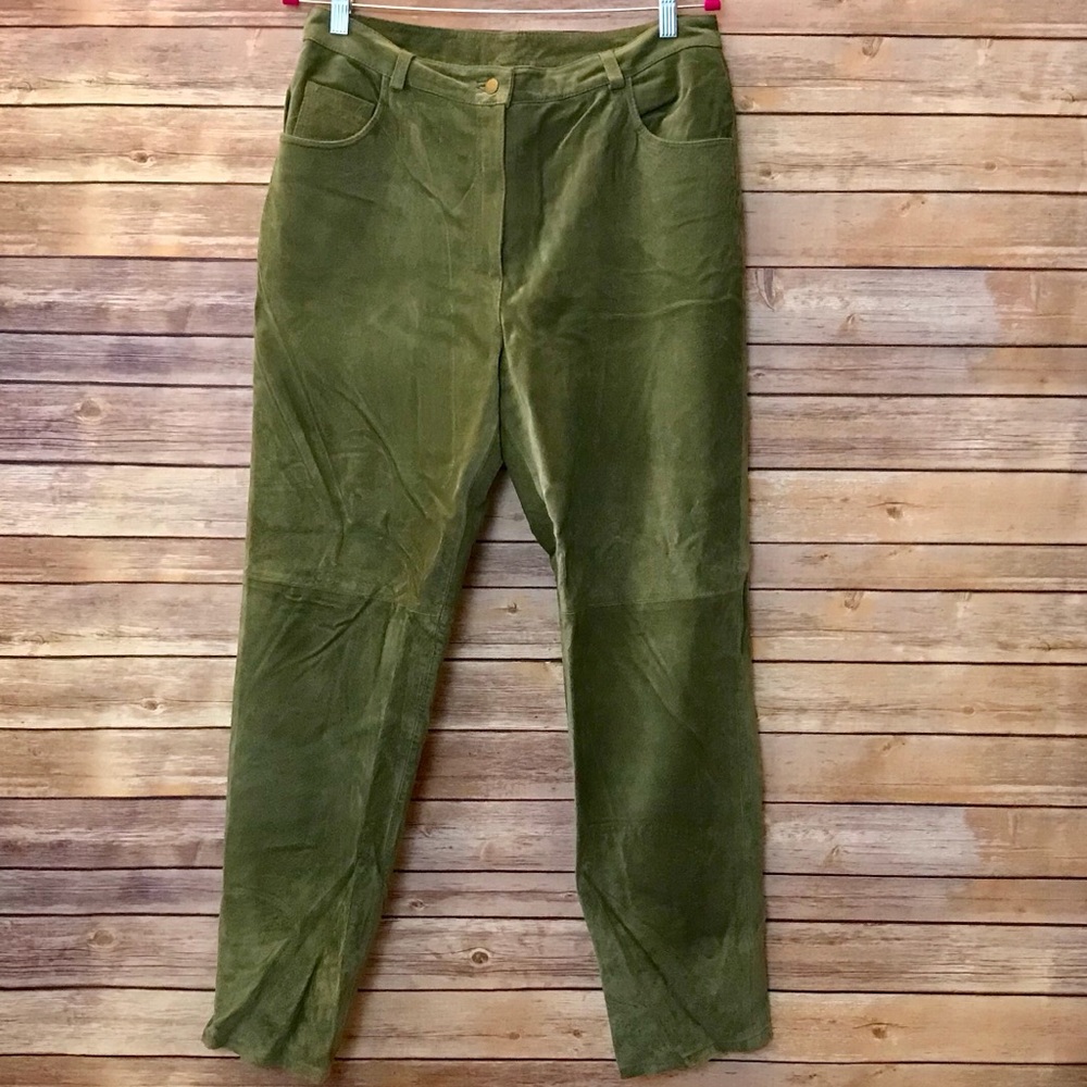 MetroStyle Green Suede Pants Size 12